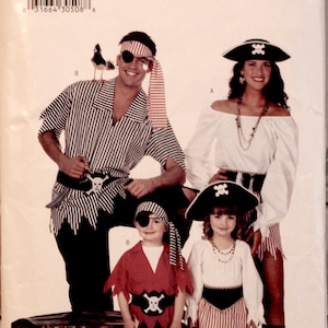 Halloween Costume Sewing Pattern Butterick Pattern P425 UNCUT Pirate Costume Vintage 1999 Stage Theater Costume