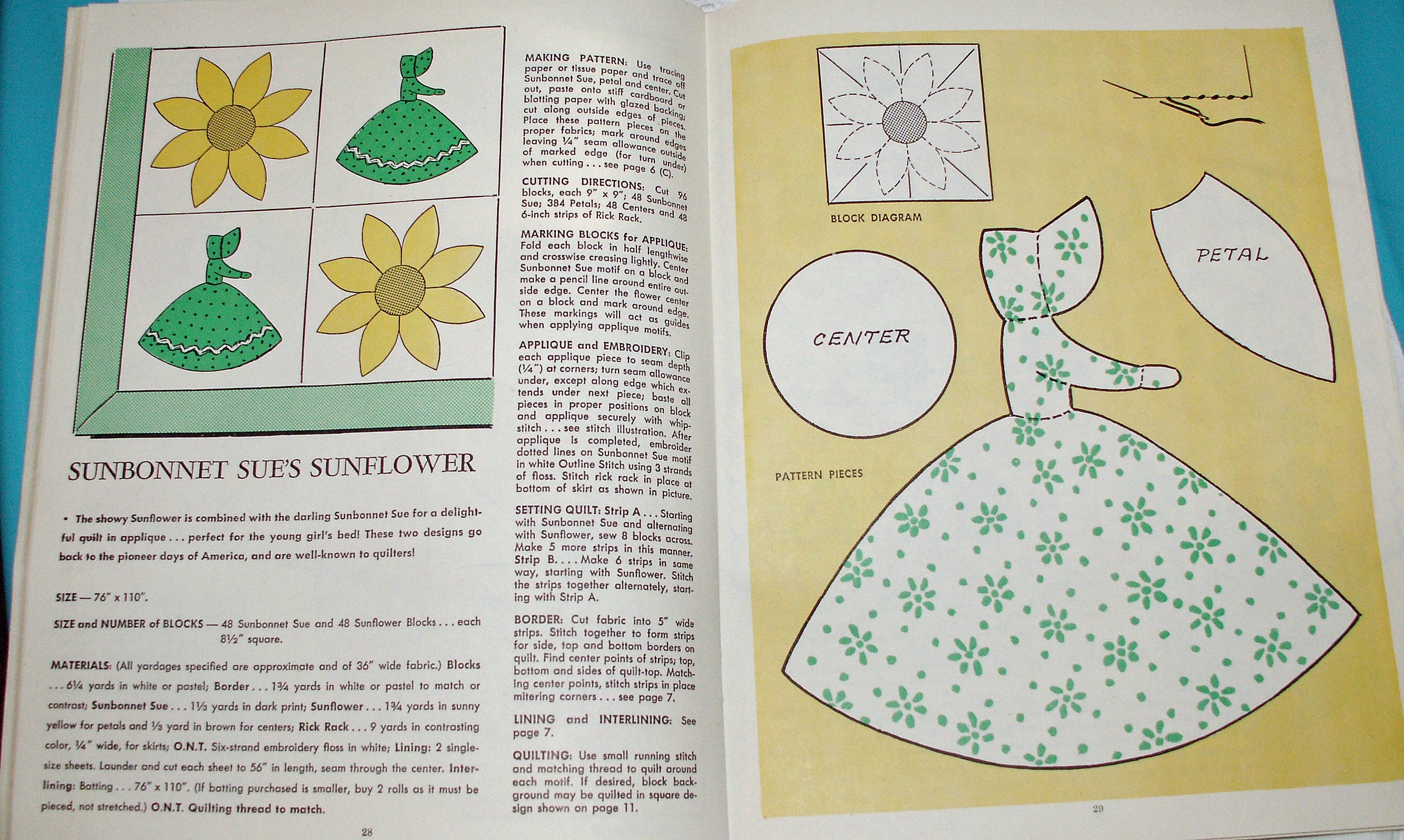 Vintage Quilt Pattern Book, Vintage Quilt Book, Petal Quilts by Graphic