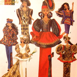 Vintage SIMPLICITY 7959 BARBIE Doll Clothes PATTERN 11.5&quot; Fashion Doll Ethnic Costume African Designer Shanti