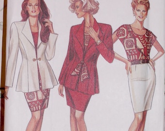 Sewing Pattern Vintage NEW LOOK # 6145 Jacket, Top & Skirt, Miss Sizes 8-18 All Six Sizes in One Pattern UNCUT, Factory Folded