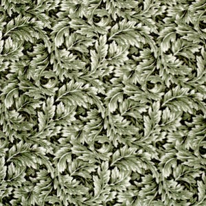 Quilt Fabric, Humberto Padron for Springs Industries, Green Leaves FQ Fat Quarter, Half Yard, 100% Cotton 18&quot;x 21&quot; Quilting, Crafts