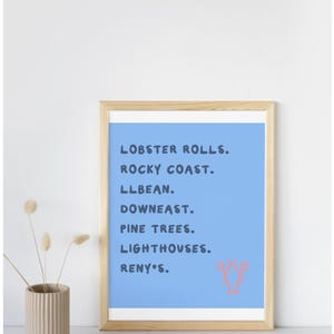 Printable Maine Wall Art | Typography Print of Maine Landmarks & Attractions | Pop modern Home Decor | Digital Files 4x6, 5x7, 8x10, 11x14