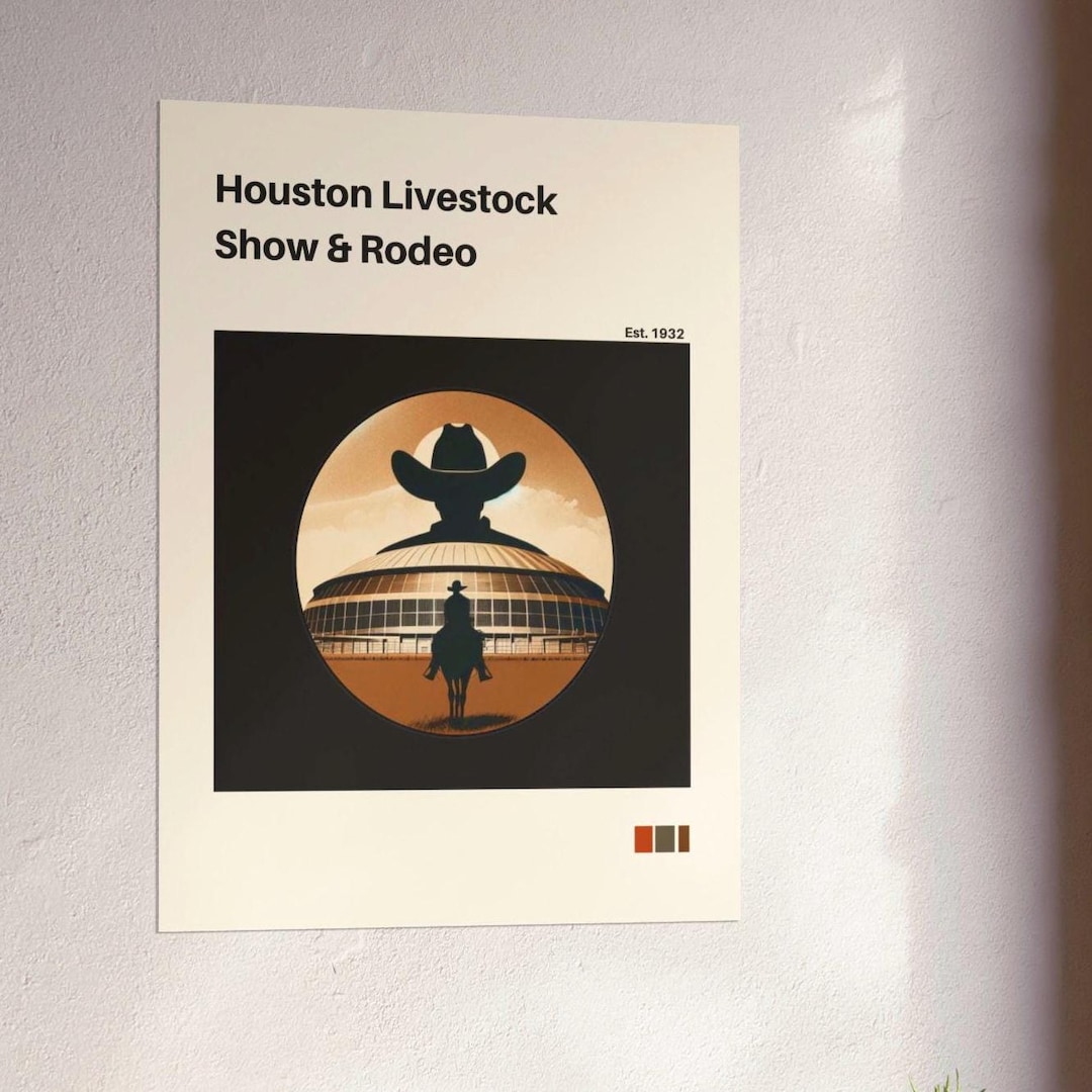 Houston Rodeo Print Vintage Houston Rodeo Poster: Texas Cowboy Western Wall Art - Etsy