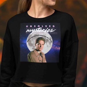 Vintage Unsolved Mysteries Cropped Sweatshirt | Retro 80s TV Show Cropped Sweater | Classic Unsolved Mysteries Fan Sweatshirt