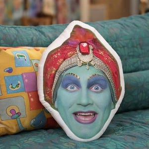 Jambi Genie Pillow: Pee-wee’s Playhouse Retro 80s TV Decor Throw Pillow
