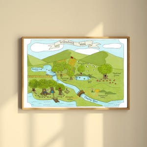 Niedlicher Kinderzimmer Druck, Kinder Kunst, Wunderliche Kunst, Karte Kunstdruck