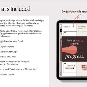 Lazy Girl Productivity Toolkit for Digital Planners: Inserts, Stickers, Cards (PNGs, GoodNotes and Noteful Files) (Digital Download) image 2