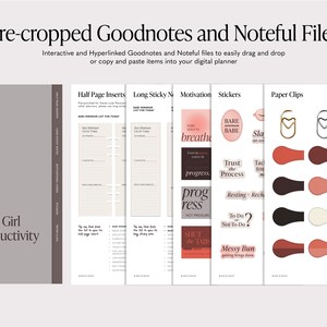 Lazy Girl Productivity Toolkit for Digital Planners: Inserts, Stickers, Cards (PNGs, GoodNotes and Noteful Files) (Digital Download) image 7