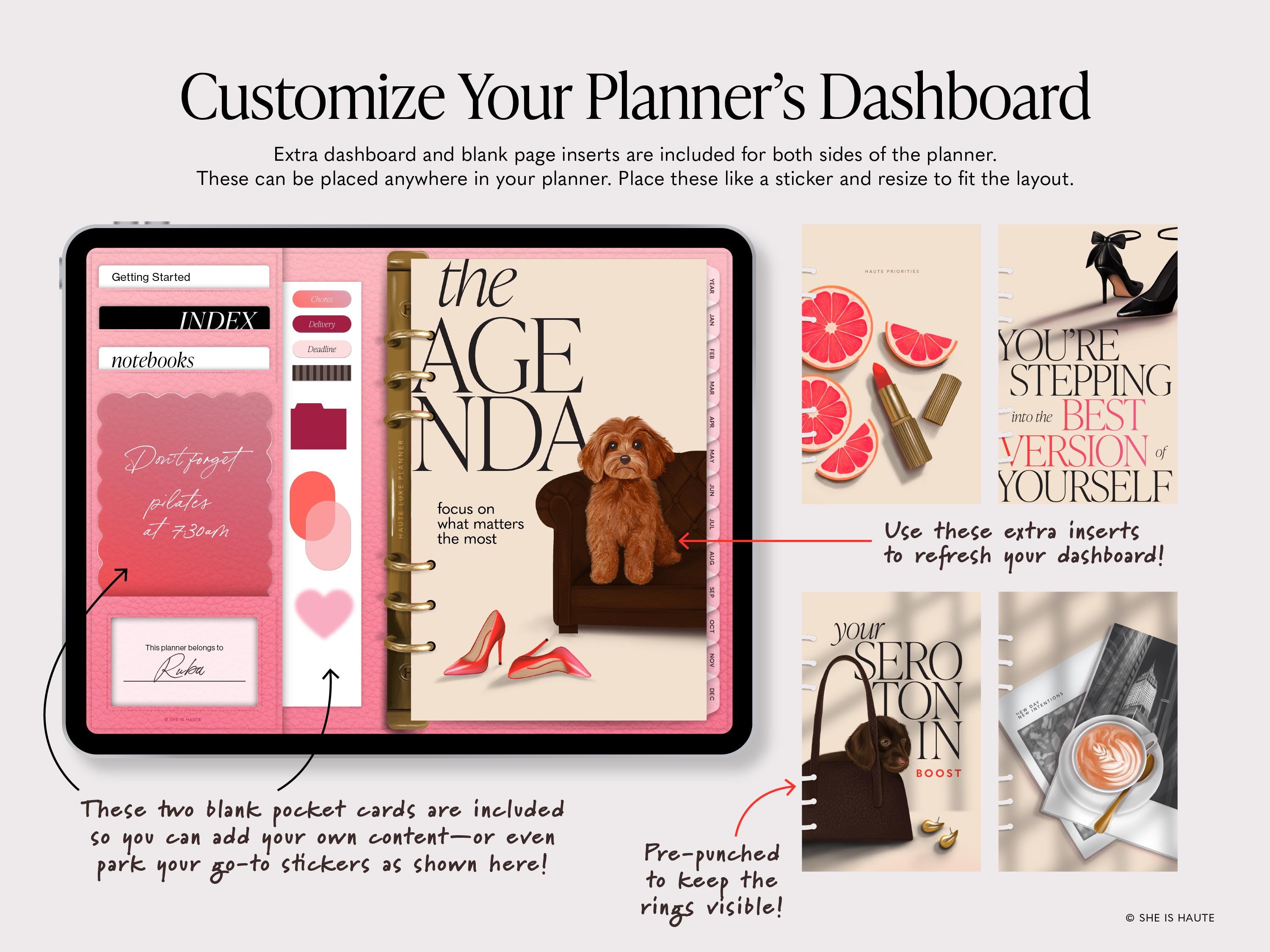 Undated Haute Luxe Digital Planner for Ipad, Goodnotes & Noteful ...
