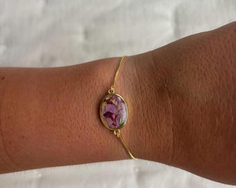 Custom Flower Petal Memorial Bracelet: Resin Keepsake Jewelry