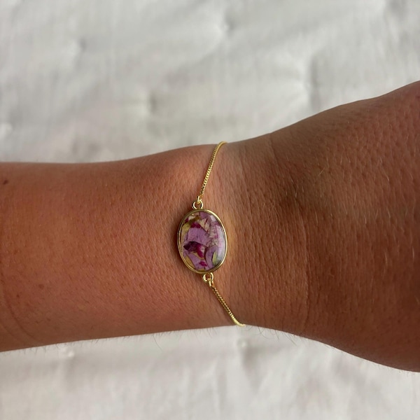 Custom Flower Petal Memorial Bracelet: Resin Keepsake Jewelry