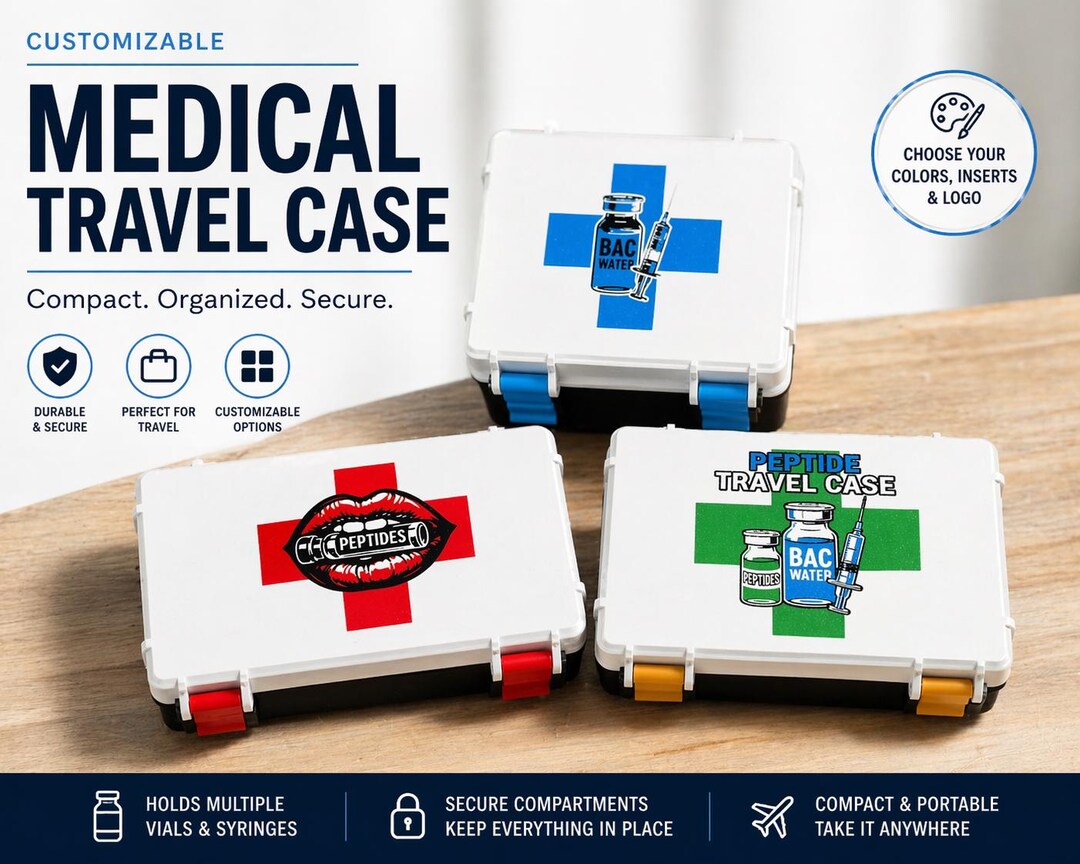 Customizable Peptide Supplies Case | Vial Syringe Holder, Injection ...
