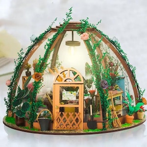 Dome Shaped Miniature Greenhouse Kit 3D Wooden Puzzle Model With