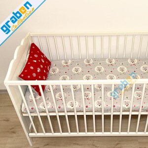 100% Cotton Poplin Fitted Sheet & Pillowcase Set For Cot Bed 70cm X 140cm