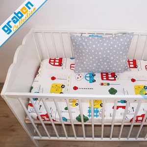 100% Cotton Poplin Fitted Sheet & Pillowcase Set For Cot Bed 70cm X 140cm