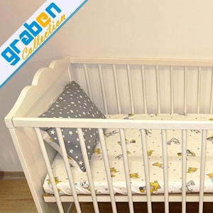 100% Cotton Poplin Fitted Sheet & Pillowcase Set For Cot Travel Cot 60cm X 120cm