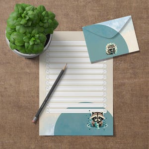Cancelleria "Raccoon" – Carta intestata e busta fai da te in 4 rigature