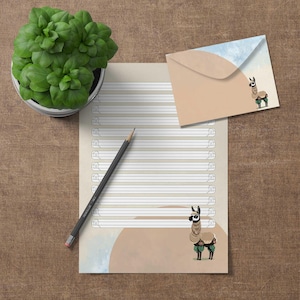 Carta da lettere "Alpaca" - carta intestata e busta fai da te in 4 rigature