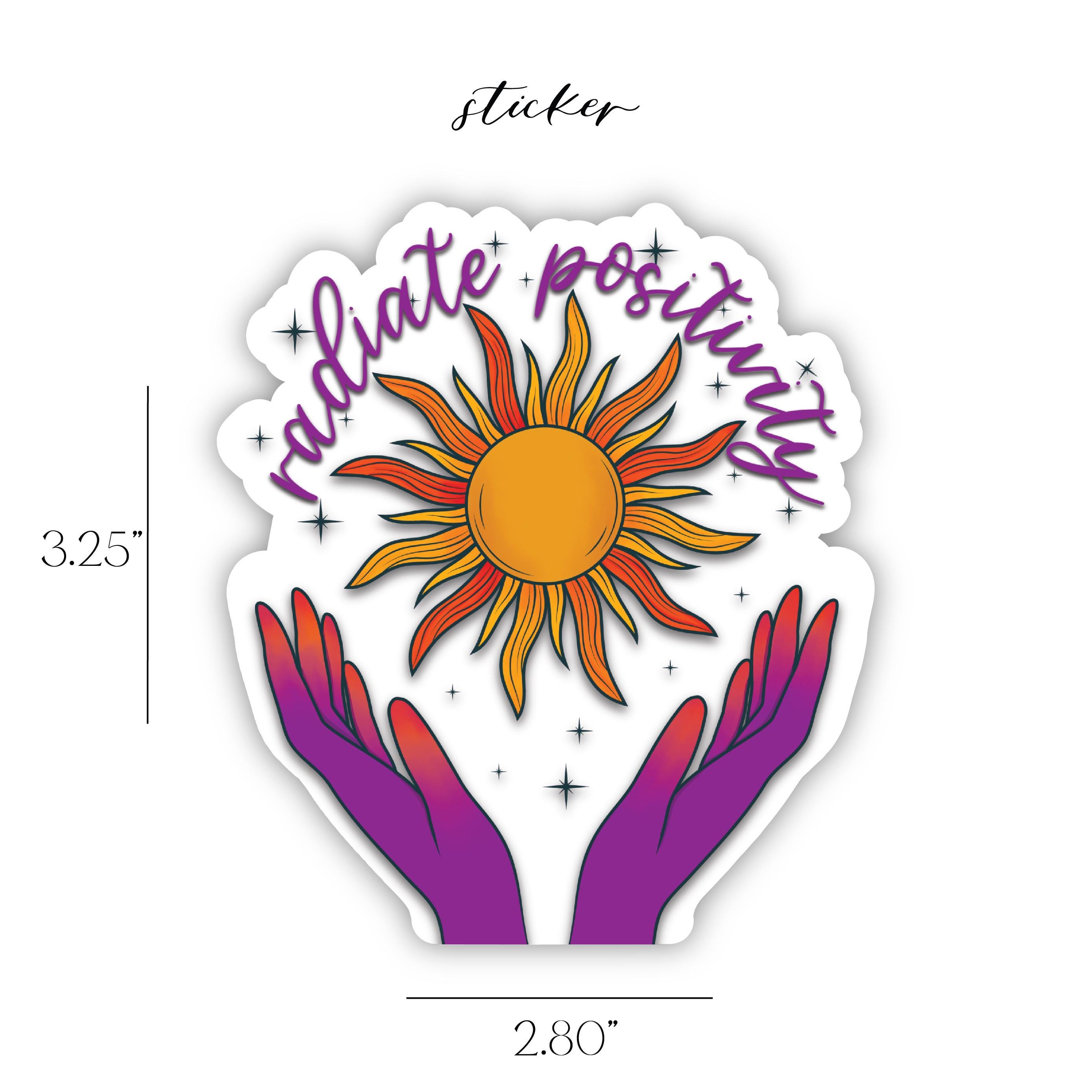 Radiate Positivity Sticker | Celestial Sun Sticker | Motivational ...