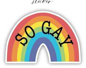 So Gay LQBTQIA+ Sticker | Water Bottle Stickers | Pride Stickers for Laptops | Queer Stickers | Funny Adult Stickers | Gay Sticker