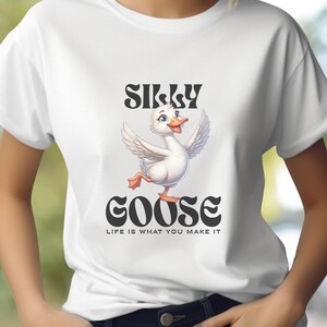 Camiseta Silly Goose, Camiseta Funny Goose, Silly Dancing Funny Goose, Gola redonda unissex Comfort Colors, Camiseta Goose Meme, Presente engraçado para amigos