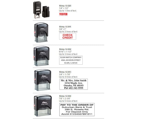 Shiny Self-Inking Stamps