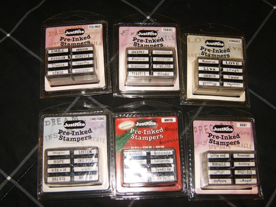 JustRite Pre-Inked Small Stamper Sets - Emotions