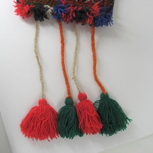 1960s Vintage Red Carpet Bag Purse, Handmade Original Hippie Oriental Rug Stash Pouch image 5