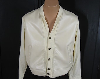 50s 60s Vintage Jacket Sears Fieldmaster Casuals, Vinyl & Cotton Blend, Men's Chest 42