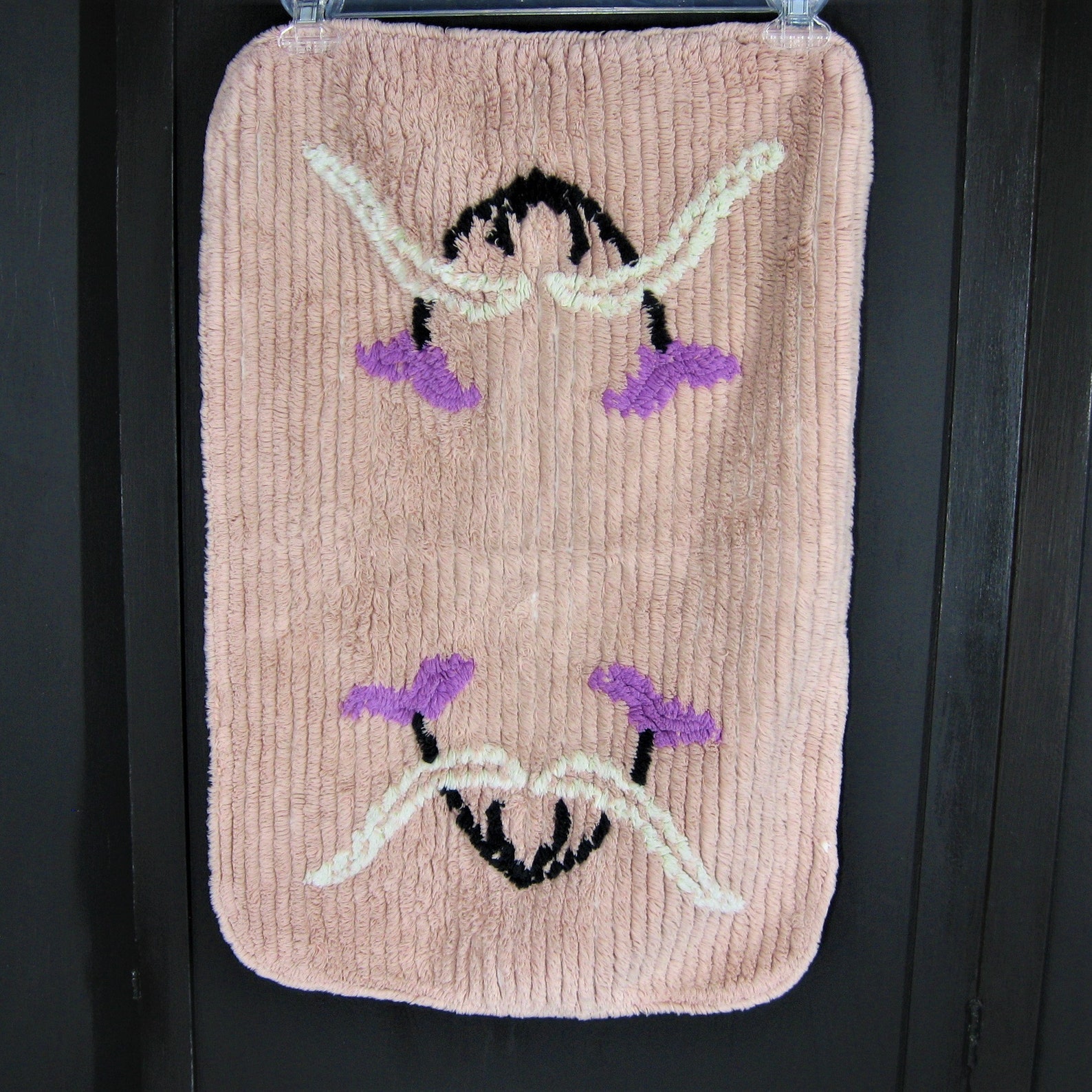 50s Algodón Chenille Baño Alfombra Vintage Rosa Pálido con | Etsy