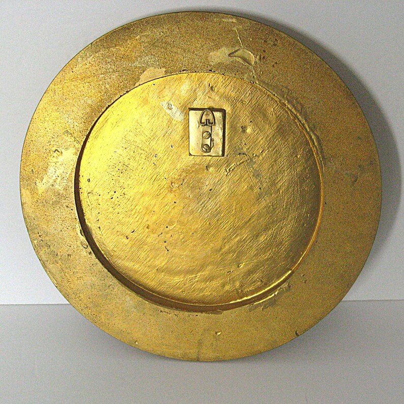 Vintage 350th Anniversary Mayflower Ship Wall Plaque, 1620-1970, Brass Bronze Tone Molded 3D Composite 15" Diameter bild 4
