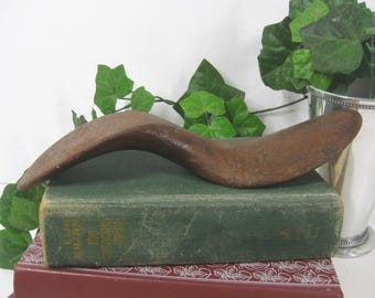 Antique Cobbler Shoe Last Cast Iron Mold, 1900 Vintage Rustic Industrial Paperweight Doorstop