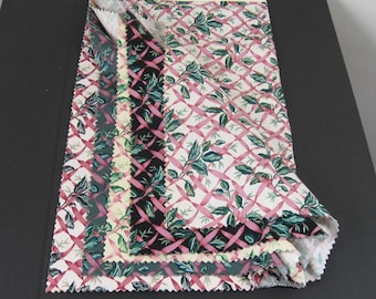 Vintage Cotton Fabric Covington Nostalgia 26 x 26" Fabric Samples, 5 Pc. Maymont Collection Swatch Board, Ribbon Lattice Floral