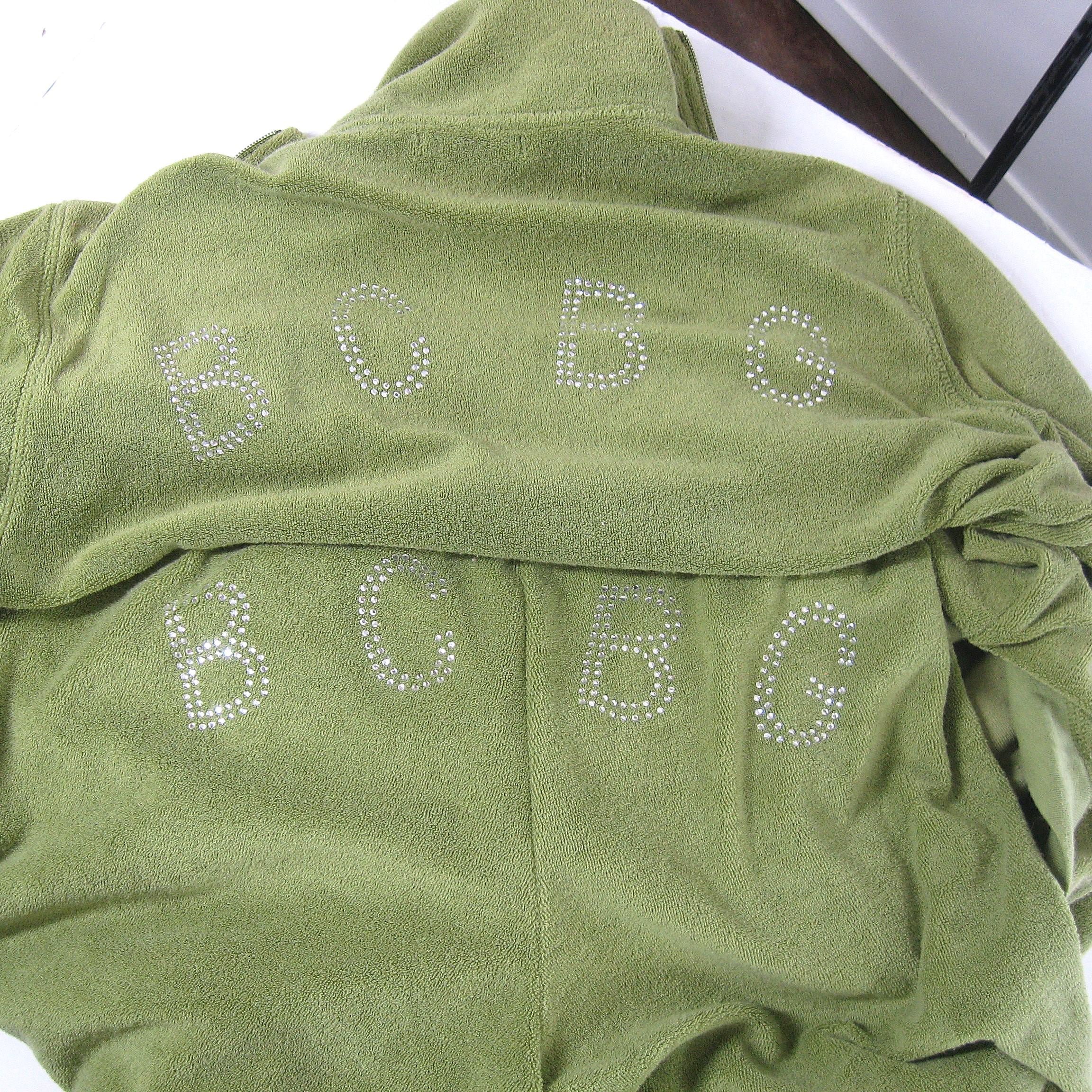 BCBG Maxazria Tracksuit 2 Pc Y2K Vintage Green Velour BCBG Maxazria Tracksuit 2 Pc Y2K Vintage Green Velour
