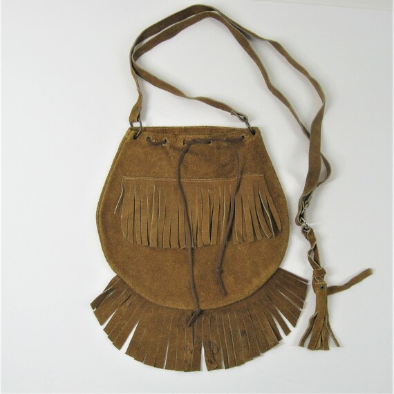 Original 60s 70s Fringed Hippie Purse Vintage, Bro