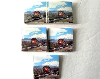 1970s Southern Pacific Railroad Matchbooks 8 Total Packs, 6 Sealed, Vintage Train Advertising