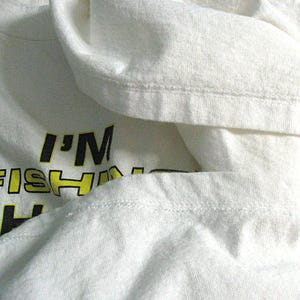 Vintage T Shirt, I'm Fishing With Stupid, 90s Cotton Tiki Man Graphic Tee Large image 9