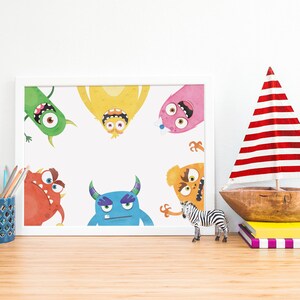 Monsters Print, Monsters Nursery Print, Funny Monsters Print, Cute Monsters Print, Colorful Nursery Print, Nursery Wall Art, Digital Print