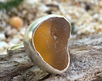 Hawaii Sea glass ring - 7 US