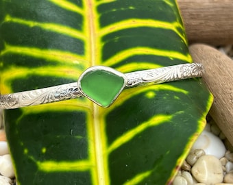 Sea glass cuff bracelet