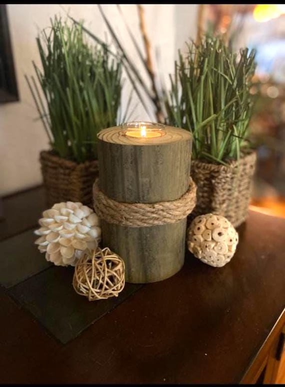 ヴィンテージ流木キャンドルホルダー素朴な飾り