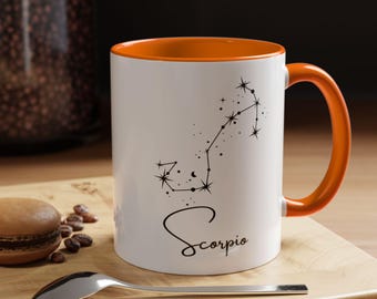 Scorpio Constellation Coffee Mug, Astrology Tea Cup, Zodiac Sign Drinkware, Horoscope Gift, Birthday Present, Kitchen Decor