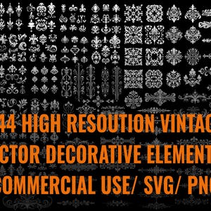 Vintage Decorative Elements SVG Bundle | 244 High-Resolution Ornaments | Flourishes, Dividers | Commercial Use | Cricut & Silhouette