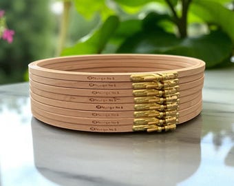 Nurge Beechwood Embroidery Hoop 10&quot; | Pure Brass Bracket Fittings