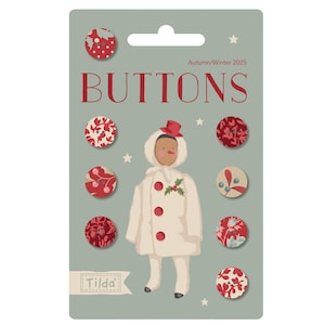 Tilda Merry Little Christmas Collection Buttons | 1/2&quot; Inch Buttons