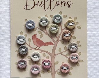 Tilda Poppy Seed Basics Buttons - Fabric Covered Buttons