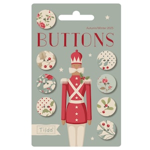 Tilda Merry Little Christmas Collection Buttons | 5/8&quot; Inch Buttons