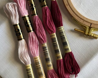 DMC Mouliné Spécial Six Stranded Embroidery Floss | Marvelous Magenta Color Palette