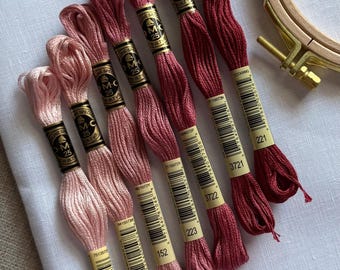 DMC Mouliné Spécial Six Stranded Embroidery Floss | Dusty Rose Color Palette