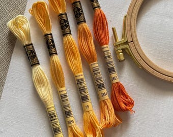 DMC Mouliné Spécial Six Stranded Embroidery Floss | Summer Sunflower Color Palette